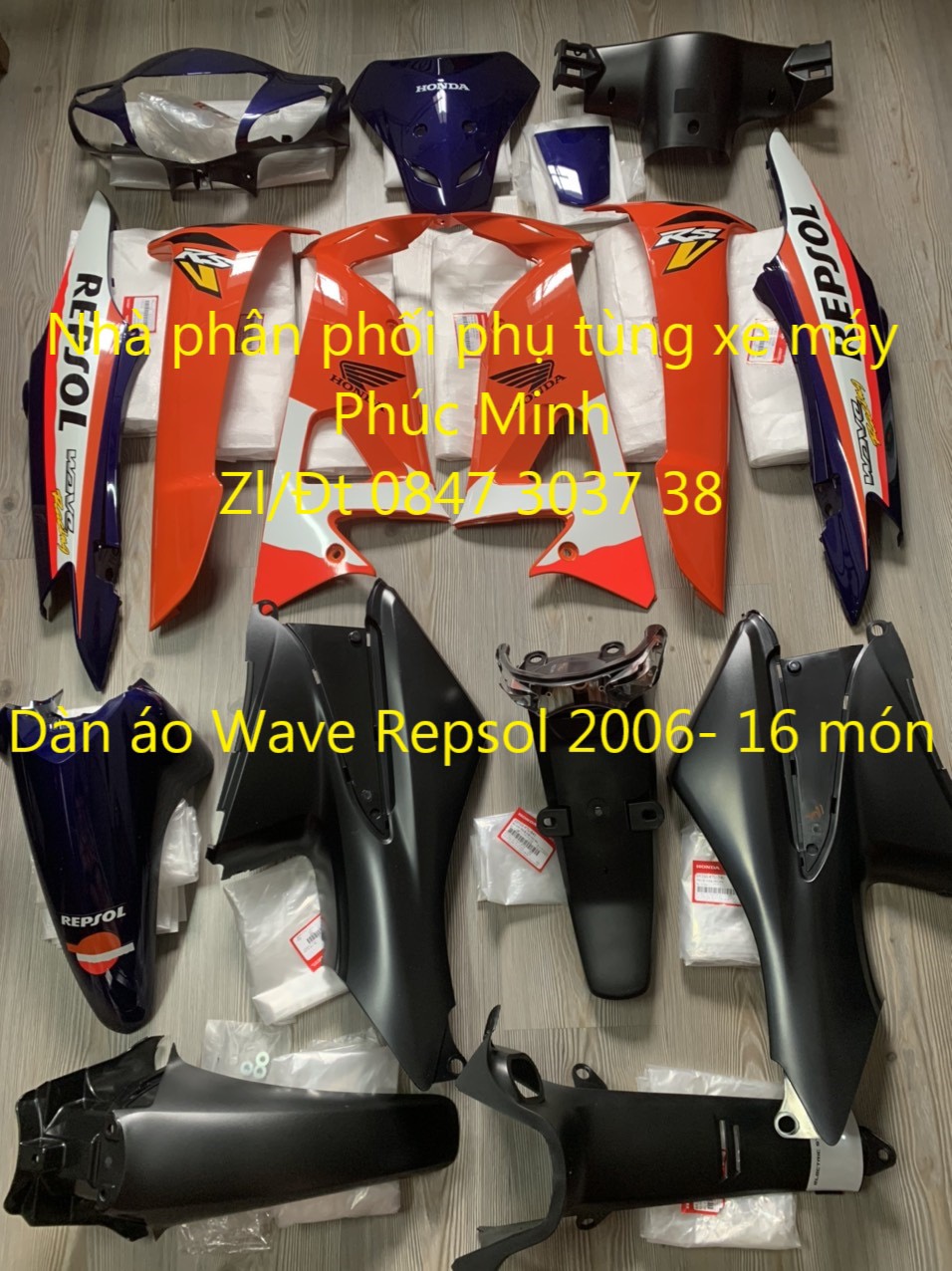 Dàn Áo Honda Wave RSV REPSOL - 16 Món 